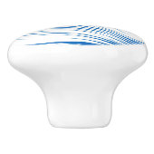 Palmblad - wit op kobaltblauw keramische knop (Zijkant)