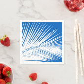 Palmblad - wit op kobaltblauw servetten (Insitu)