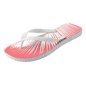 Palmblad - wit op koraalroze teenslippers (Schuin)