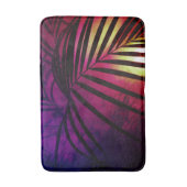 Palmblad zonsondergang tropisch paarse gele zwarte badmat (Voorkant Verticaal)