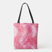 Palmbladafdrukken, Fuchsia, koraal- en pastroze Tote Bag (Achterkant)