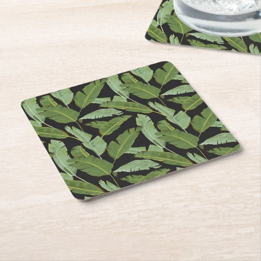 Palmbladeren 2 kartonnen onderzetters (Schuin)