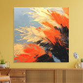 Palmbladeren – Abstracte Tropische Beweging Canvas Afdruk (Insitu (Woonkamer))