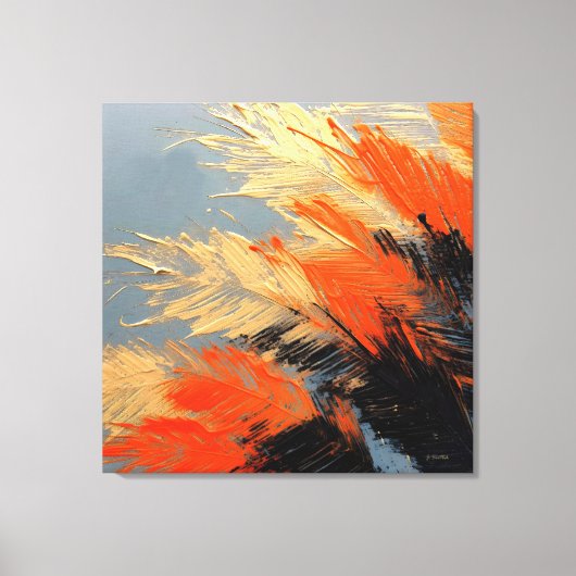 Palmbladeren – Abstracte Tropische Beweging Canvas Afdruk (Voorkant)