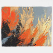 Palmbladeren – Abstracte Tropische Beweging Fleece Deken (Voorkant (Horizontaal))