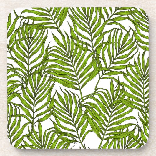 Palmbladeren Bier Onderzetter (Voorkant)