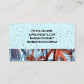 Palmbladeren | Blauwspiegel Visitekaartje (Achterkant)