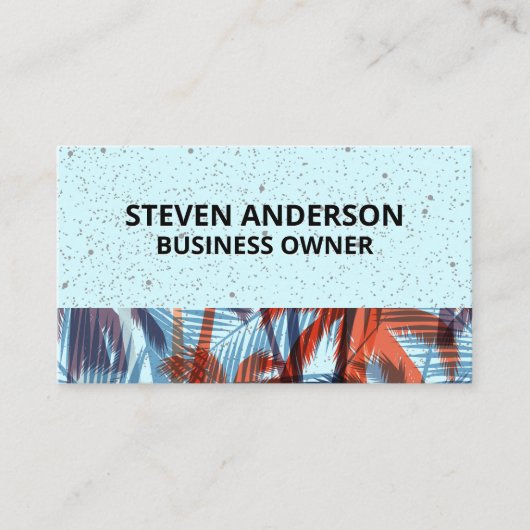 Palmbladeren | Blauwspiegel Visitekaartje (Voorkant)