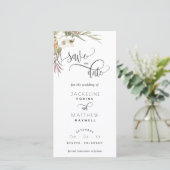 Palmbladeren Bloemige Trouw Bookmark Save The Date (Staand voorkant)