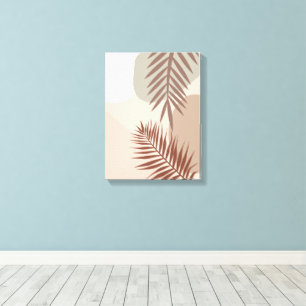 Palmbladeren, Boho Abstract Geometrische Kunst Canvas Afdruk