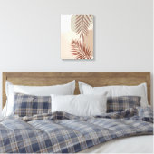Palmbladeren, Boho Abstract Geometrische Kunst Canvas Afdruk (Insitu (Slaapkamer))