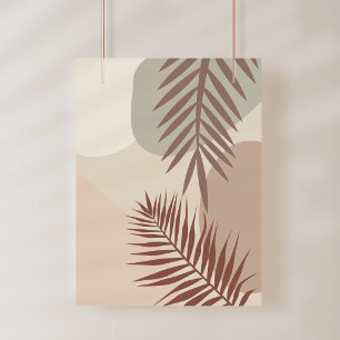 Palmbladeren, Boho Abstract Geometrische Kunst Foto Afdruk