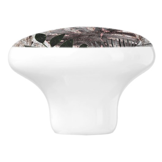 Palmbladeren, bomen, tropisch, botanisch keramische knop (Zijkant)