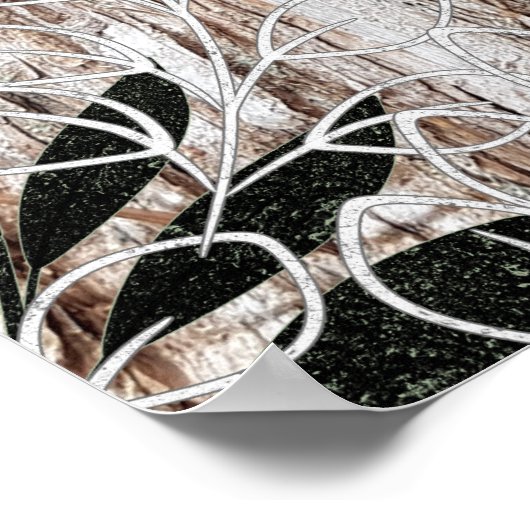 Palmbladeren, bomen, tropisch, botanisch poster (Hoek)