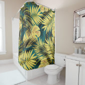 Palmbladeren: donker  tropisch douchegordijn (In situ)