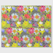 Palmbladeren en -bloemen cadeaupapier (Vlak)