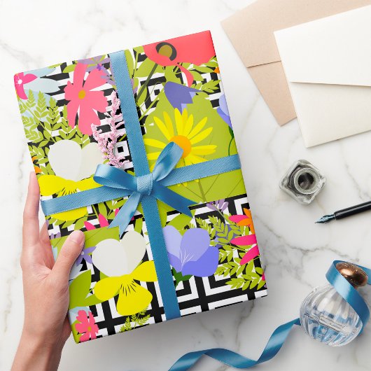 Palmbladeren en -bloemen cadeaupapier