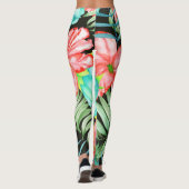 Palmbladeren en -bloemen leggings (Achterkant)