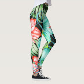 Palmbladeren en -bloemen leggings (Rechts)