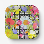 Palmbladeren en -bloemen papieren bordje (Voorkant)