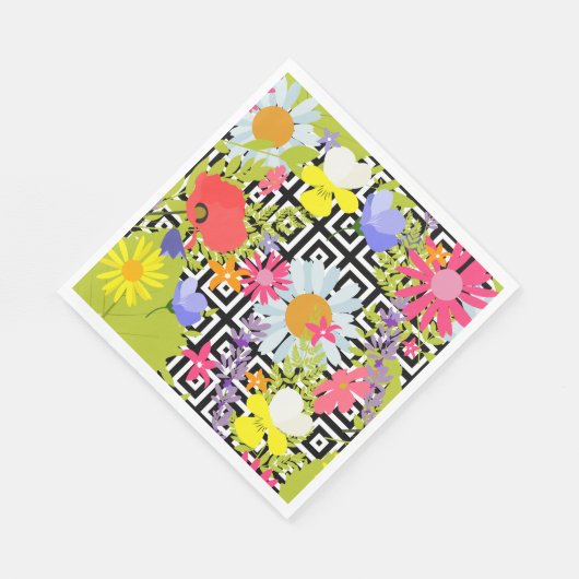 Palmbladeren en -bloemen servet (Hoek)