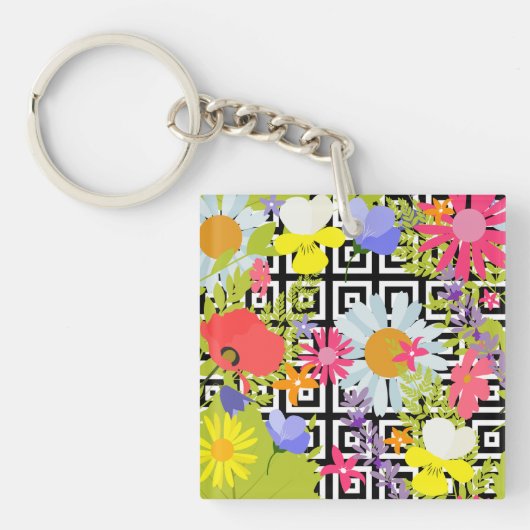 Palmbladeren en -bloemen sleutelhanger (Voorkant)