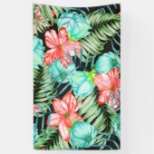 Palmbladeren en -bloemen spandoek (Verticaal)