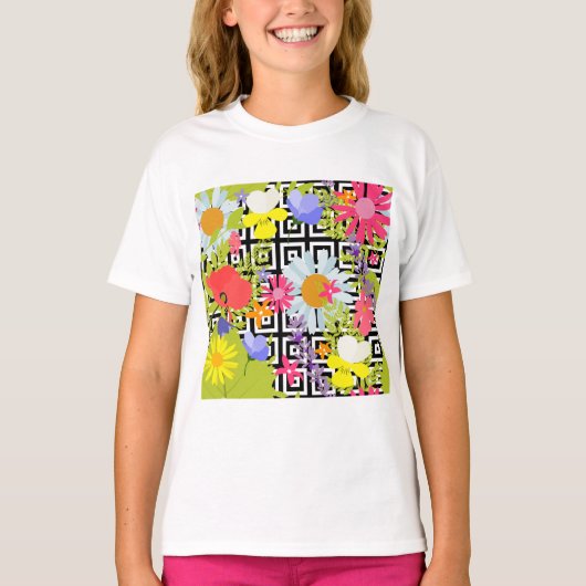 Palmbladeren en -bloemen t-shirt (Voorkant)