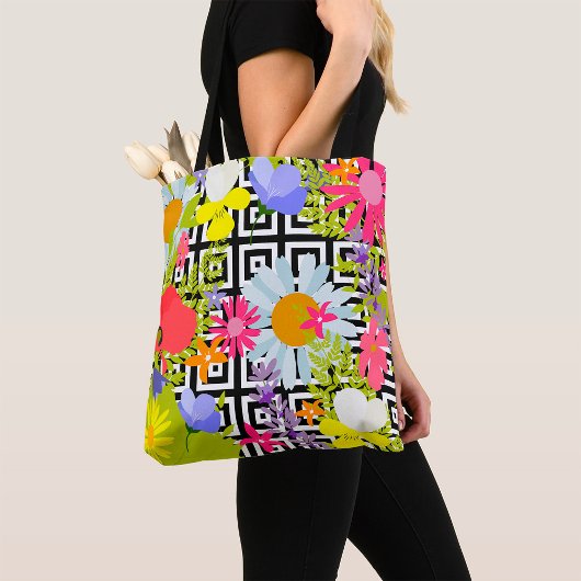 Palmbladeren en -bloemen tote bag