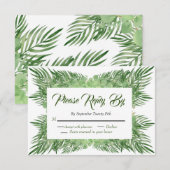 Palmbladeren en Eucalyptus Weddenschap modern foli RSVP Kaartje (Voorkant / Achterkant)