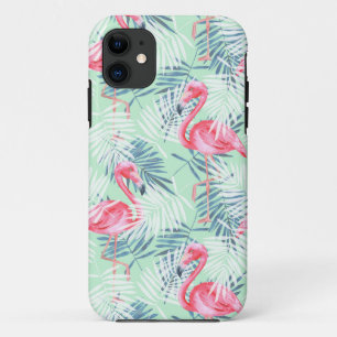 Palmbladeren en -flamingos Case-Mate iPhone case