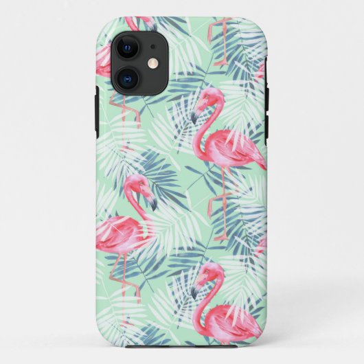 Palmbladeren en -flamingos Case-Mate iPhone case (Achterkant)