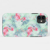 Palmbladeren en -flamingos Case-Mate iPhone case (Achterkant (horizontaal))