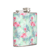 Palmbladeren en -flamingos heupfles (Rechts)