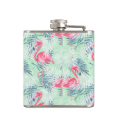 Palmbladeren en -flamingos heupfles (Achterkant)