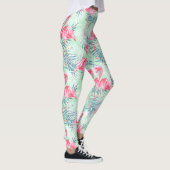 Palmbladeren en -flamingos leggings (Rechts)