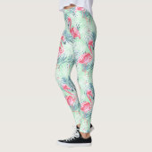Palmbladeren en -flamingos leggings (Links)