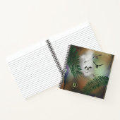 Palmbladeren en meeuwen op roest en groene grunge notitieboek (Binnen)