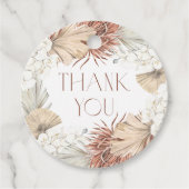 Palmbladeren en Orchideeën Krans Boho Baby shower Bedankjes Labels (Voorkant)