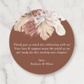 Palmbladeren en Orchideeën Krans Boho Bruidsdouche Bedankjes Labels (Achterkant)