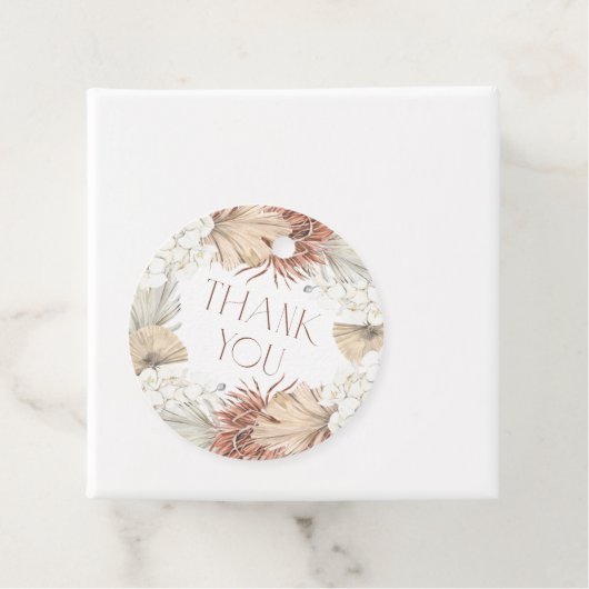 Palmbladeren en Orchideeën Krans Boho Vrijgezellen Bedankjes Labels (In situ)