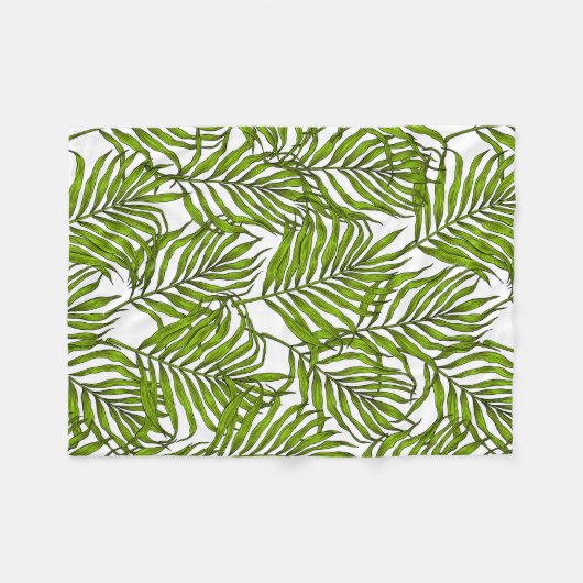 Palmbladeren Fleece Deken (Voorkant (Horizontaal))