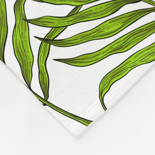 Palmbladeren Fleece Deken (Hoek)