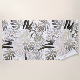 palmbladeren, floraal, botanisch, kleurrijk strandlaken