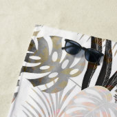 palmbladeren, floraal, botanisch, kleurrijk strandlaken (In situ)