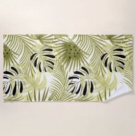 palmbladeren, floraal, botanisch, kleurrijk strandlaken