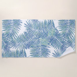 palmbladeren, floraal, botanisch, kleurrijk strandlaken