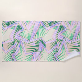 palmbladeren, floraal, botanisch, kleurrijk strandlaken