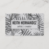 Palmbladeren | gespikkelde achtergrond visitekaartje (Voorkant)