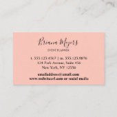 Palmbladeren Gouden Tropische Perzik Visitekaartje (Achterkant)